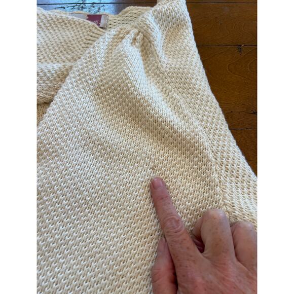 Vintage ecru button up cardigan sweater by Sheridan Square - Picture 10 of 11